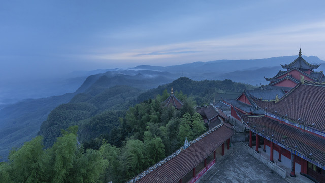 宜宾蜀南竹海龙吟寺晨曦