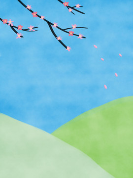 春天花瓣飛舞場景圖