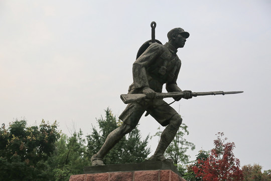 抗日川军雕像