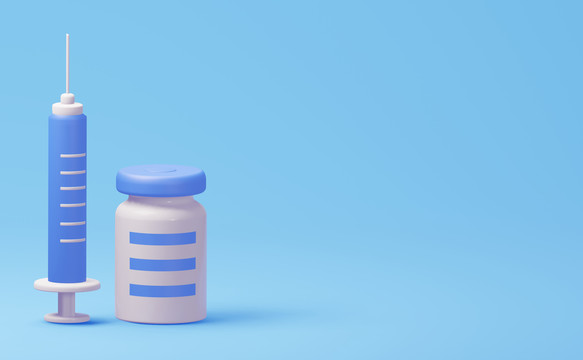 3D可爱风疫苗主题空白横幅