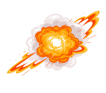 爆炸火焰和烟雾特效卡通素材