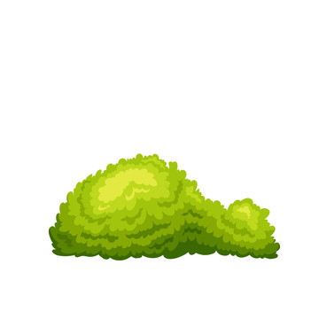常綠灌木從戶外植栽插畫素材
