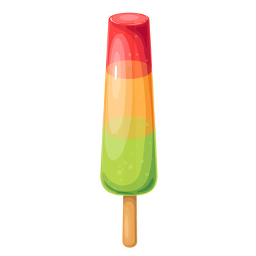 彩色水果口味冰棍雪糕插画素材