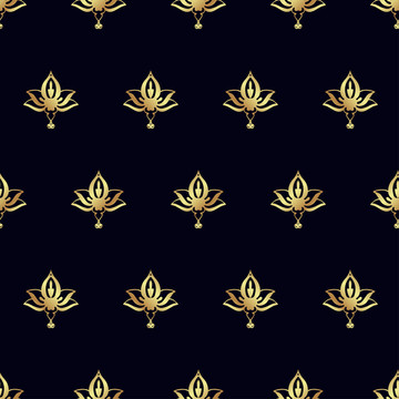 金色百合花卉背景