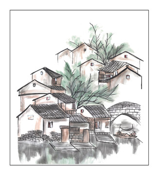 春意江南水墨畫(huà)