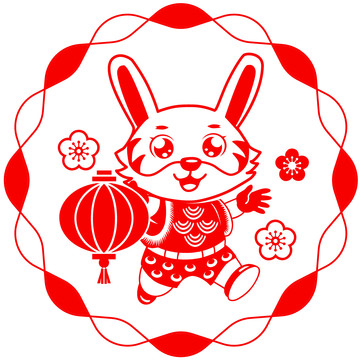 兔年剪紙兔年窗花
