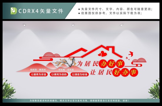 便民服務(wù)中心社區(qū)服務(wù)文化墻