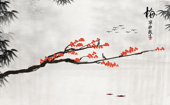 梅花背景墻