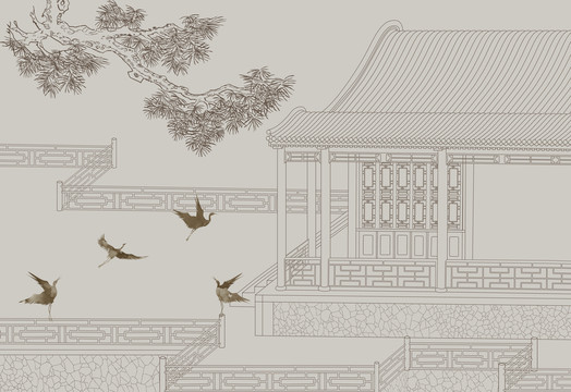 手繪線條抽象背景