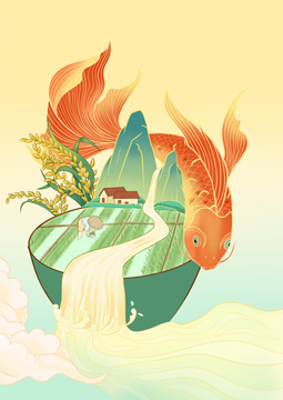 水稻插畫(huà)