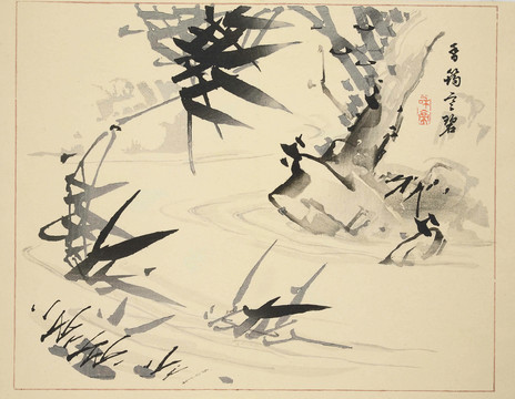 竹花鳥裝飾畫