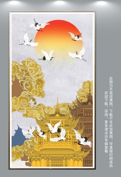 祥云閣樓掛畫壁畫