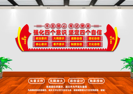 四個(gè)意識(shí)四個(gè)自信文化墻