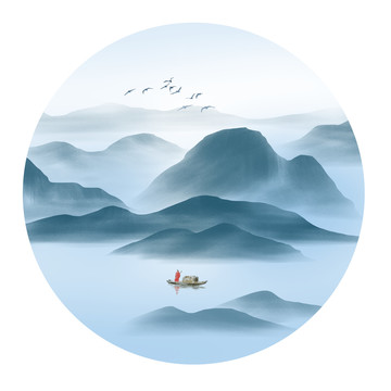 圓形山水畫