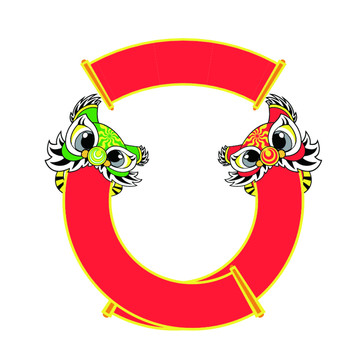 傳統(tǒng)舞獅矢量