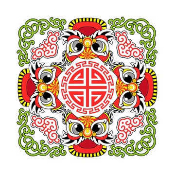 傳統(tǒng)舞獅中式