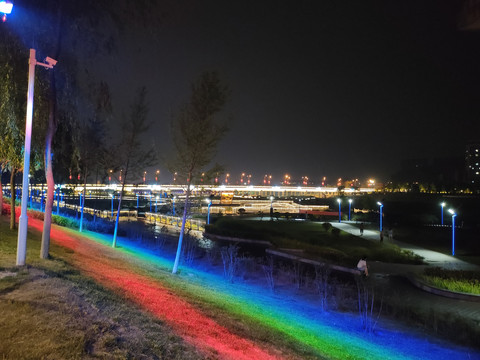 灞河夜景