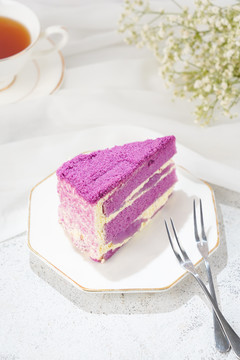 紫薯切块蛋糕
