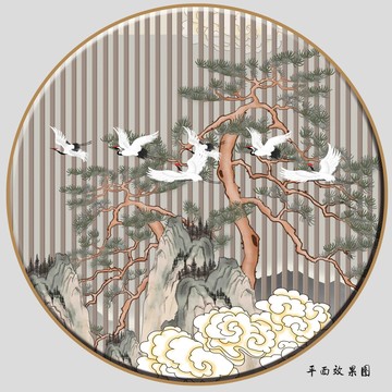 柵格發(fā)光水墨山