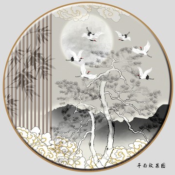 迎客松古風(fēng)山水