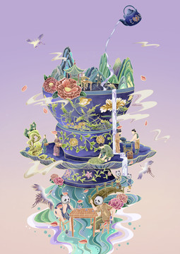 茶葉包裝插畫