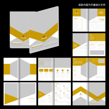 黄色简洁画册cdr设计模板