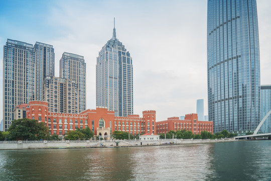 天津市建筑天际线和海河风光