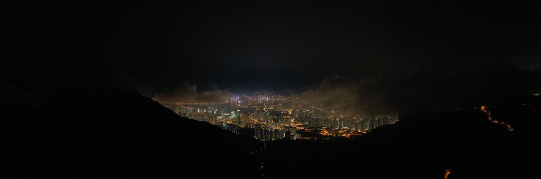 香港夜景全景