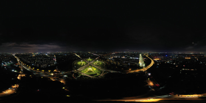 青岛城阳流亭立交桥夜景全景