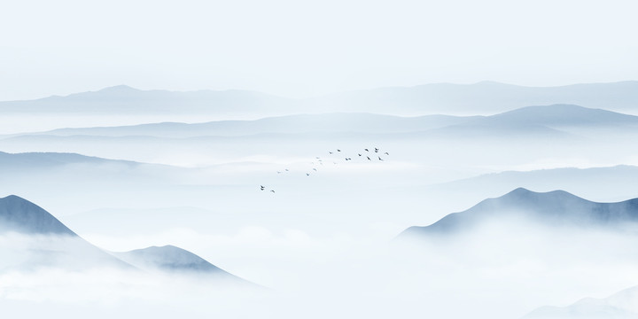 新中式山水背景墻