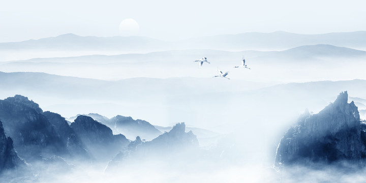 意境山水背景墻