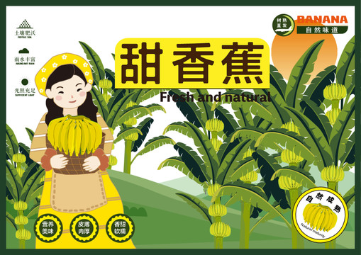 香蕉包裝插畫設計