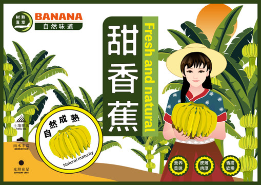 香蕉包装插画设计