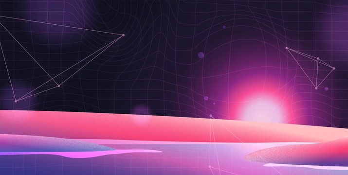 元宇宙未來虛擬科技插畫背景