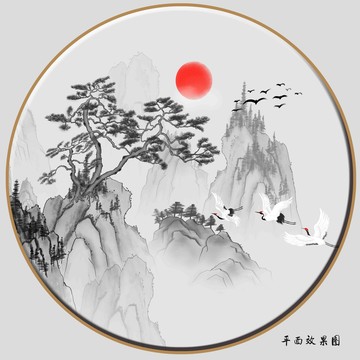 意境水墨山水画