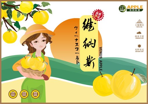 黃蘋果維納斯包裝插畫