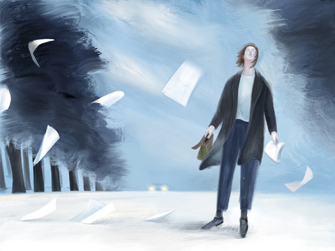 清新人物插畫