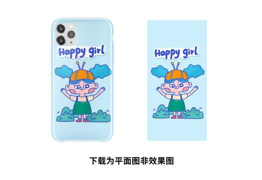 藍(lán)色可愛女孩手機殼