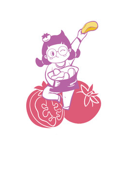 番茄薯片包裝元素插畫
