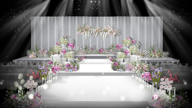 韩式白粉色婚礼