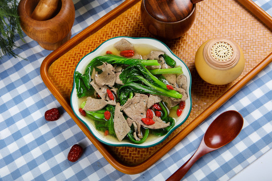猪肝青菜汤