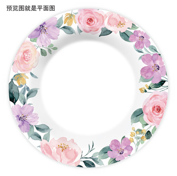 水彩花面