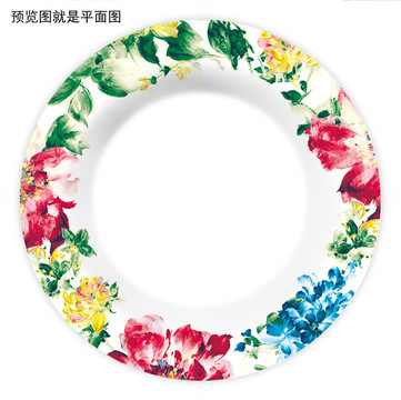 水彩花面設計