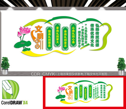 文明禮儀文化墻