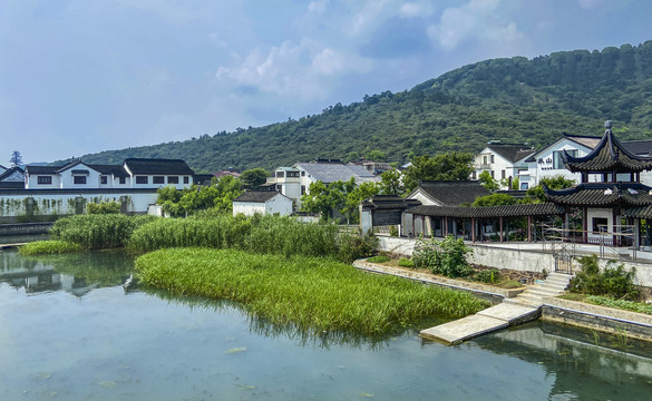 苏州东山传统村庄村落山水风光