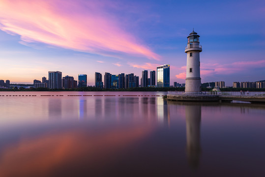 南沙蕉门天空晚霞风景