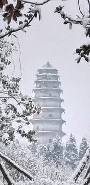 雪中寺庙