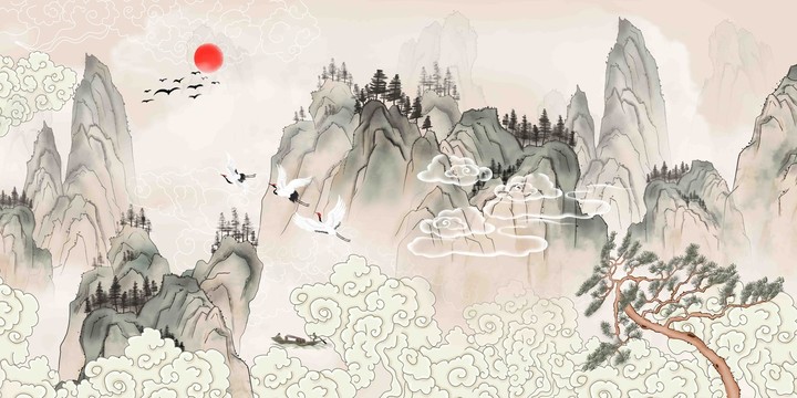 山水背景