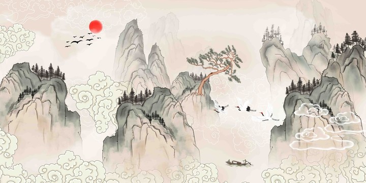山水背景