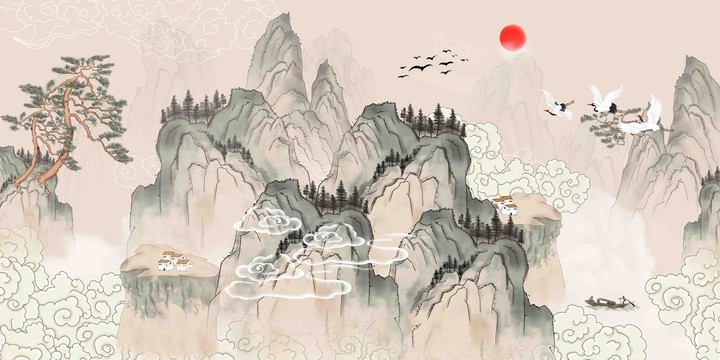 新中式古典背景墻